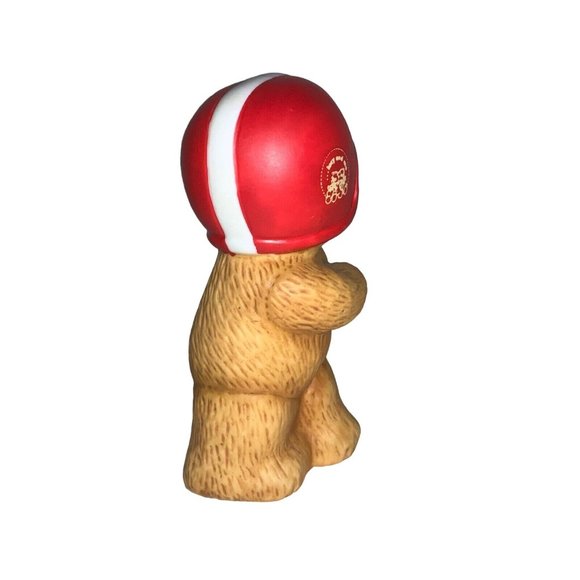 Enesco Lucy and Me Figurine Lucy Rigg Football Player Bear 1982 - Picture 5 of 7